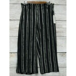 Nine Eight Pants Womens Size 4 Black & White Striped Culottes Capri Pants New